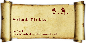 Volent Mietta névjegykártya